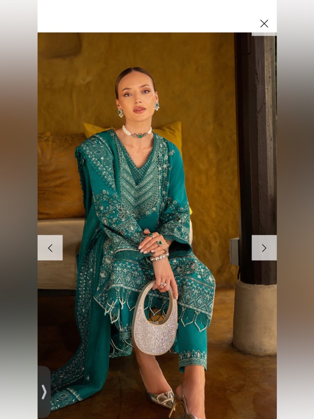 Embroidered Teal Ethnic Tunic Set with Matching Dupatta